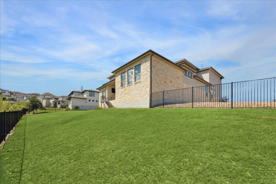 Exterior details and patio area of a home in Sweetwater - 60', Austin (Image 22).