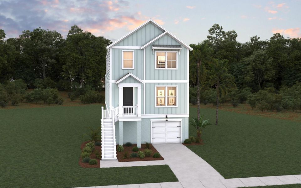 Front exterior of a new home in , Hanahan, SC, highlighting curb appeal (Image 1).
