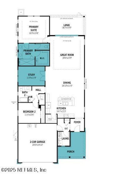 2D floor plan layout of this home in RiverTown - WaterSong, St. Johns, FL (Image 3).