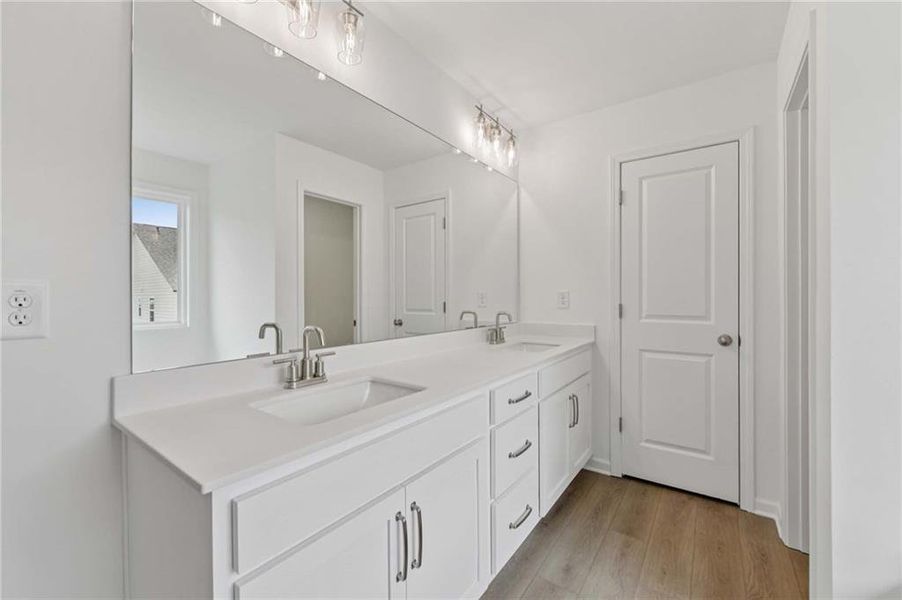 Furnished interior view inside a new home in Eastlyn Crossing - Single Family, Flowery Branch (Image 15). Furnished interior view inside a new home in Eastlyn Crossing - Single Family, Flowery Branch (Image 15).