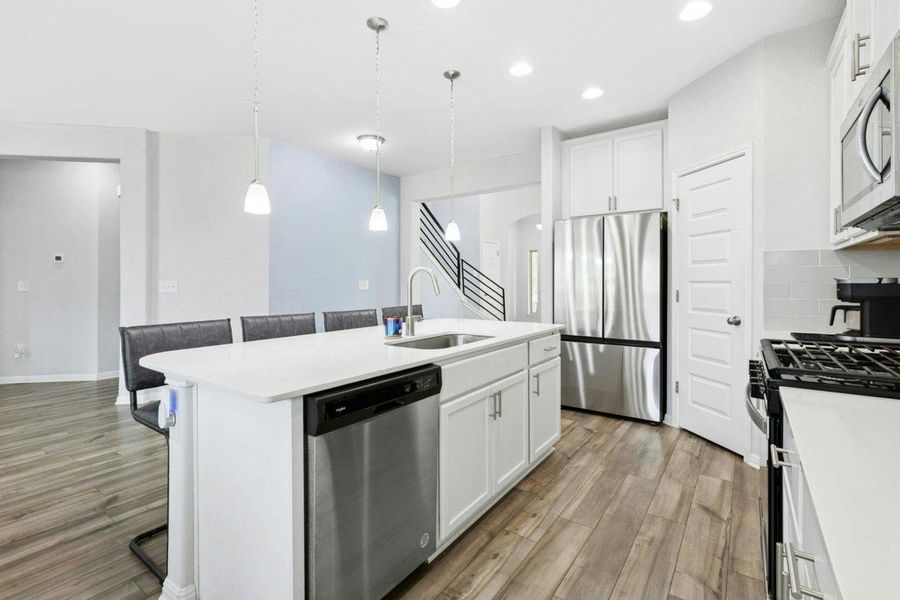 Gas for cooking and substantial prep space. Gas for cooking and substantial prep space.