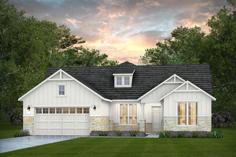 Representative exterior photo of a completed home built from the Stellar by Del Webb in Sun City Texas, Georgetown, TX (Image 30). Representative exterior photo of a completed home built from the Stellar by Del Webb in Sun City Texas, Georgetown, TX (Image 30).