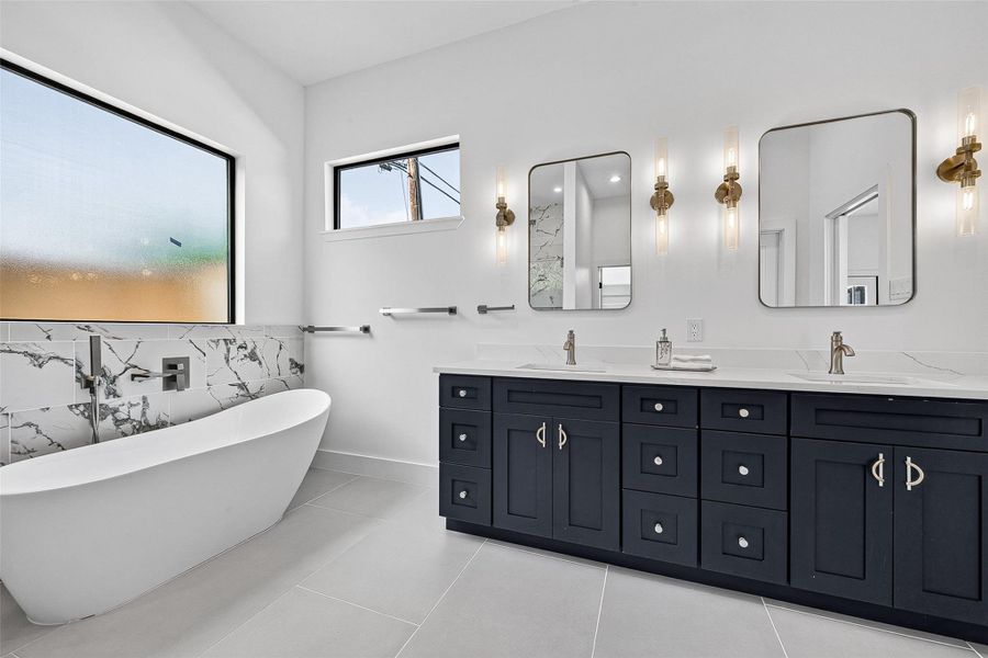 Primary Bathroom with double sinks Primary Bathroom with double sinks