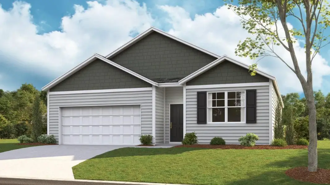 Front exterior of a new home in Creekside Ridge, Dandridge, TN, highlighting curb appeal (Image 1). Front exterior of a new home in Creekside Ridge, Dandridge, TN, highlighting curb appeal (Image 1).