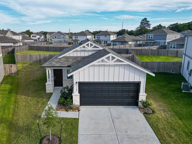 Front exterior of a new home in Windrow, Hockley, TX, highlighting curb appeal (Image 20). Front exterior of a new home in Windrow, Hockley, TX, highlighting curb appeal (Image 20).