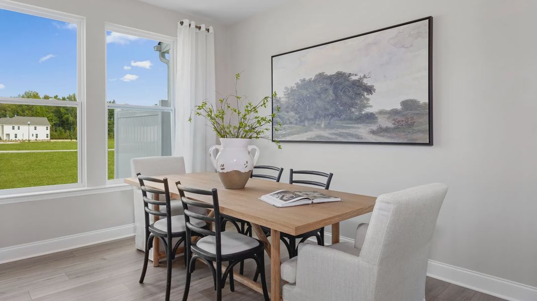 Furnished interior view inside a new home in Kensley Grove, Fuquay Varina (Image 4). Furnished interior view inside a new home in Kensley Grove, Fuquay Varina (Image 4).