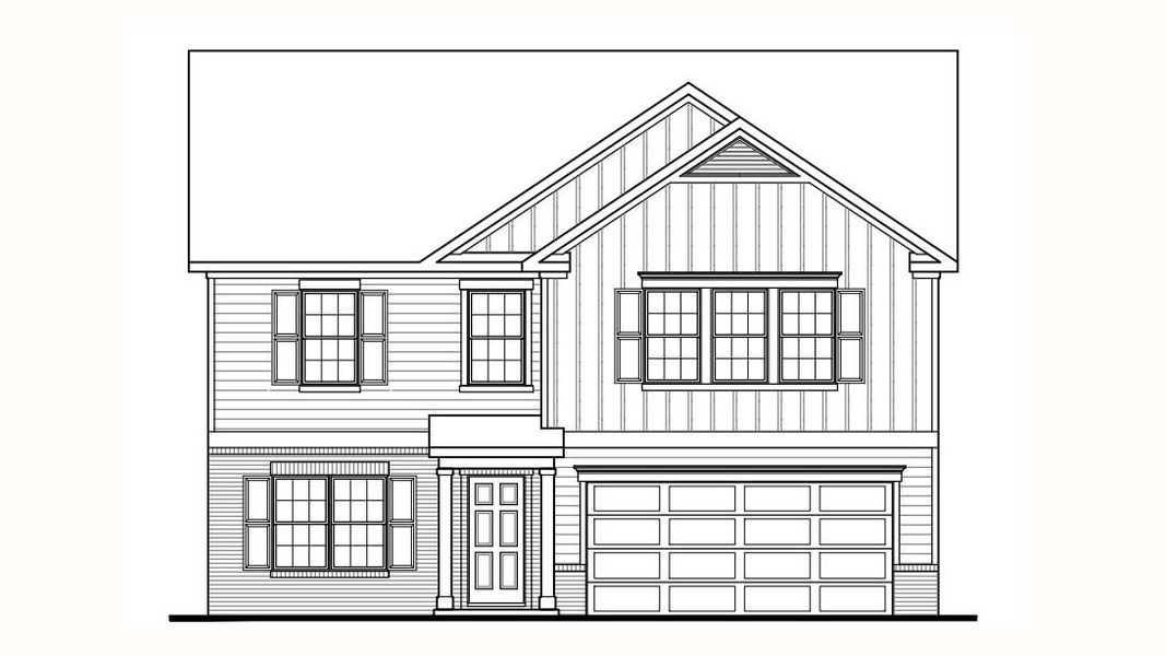 Representative exterior photo of a completed home built from the HANOVER by D.R. Horton in Fergus Crossing, York, SC (Image 4).