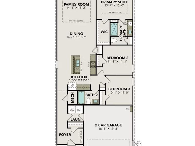 2D floor plan layout of this home in Liberty Estates, Cleveland, TX (Image 3). 2D floor plan layout of this home in Liberty Estates, Cleveland, TX (Image 3).