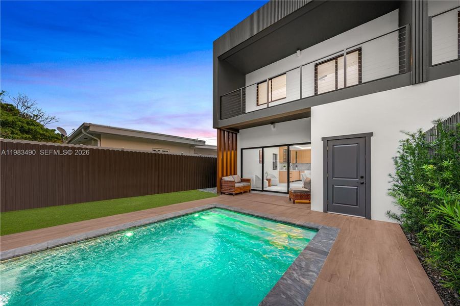 Exterior details and patio area of a home in , Miami (Image 29). Exterior details and patio area of a home in , Miami (Image 29).