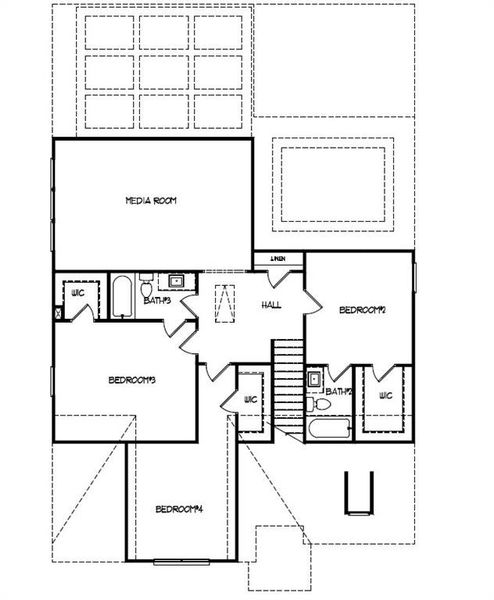 2D floor plan layout of this home in Hemingway, Flowery Branch, GA (Image 3). 2D floor plan layout of this home in Hemingway, Flowery Branch, GA (Image 3).