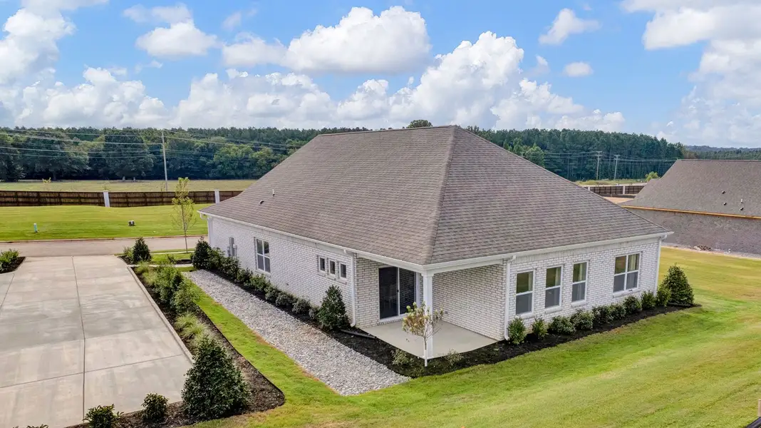 Front exterior of a new home in Shiloh Springs, Jackson, TN, highlighting curb appeal (Image 2).