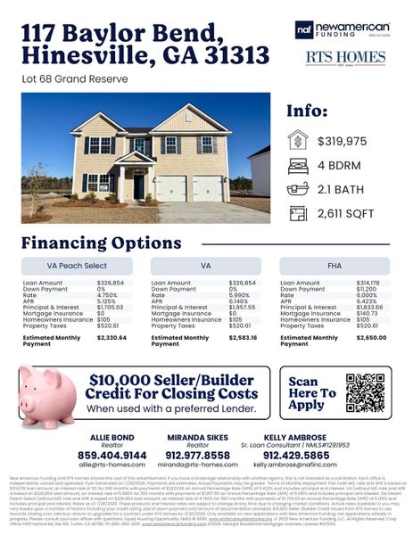 2D floor plan layout of this home in Grand Reserve, Hinesville, GA (Image 14).