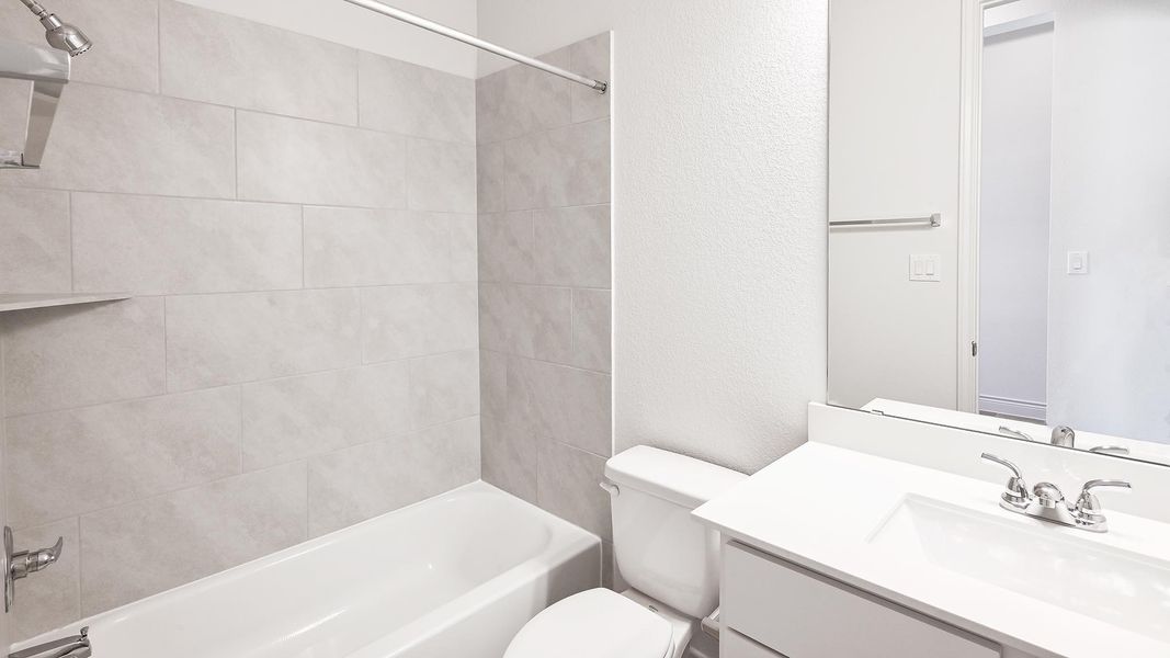 Furnished interior view inside a new home in La Cima 50', San Marcos (Image 13). Furnished interior view inside a new home in La Cima 50', San Marcos (Image 13).