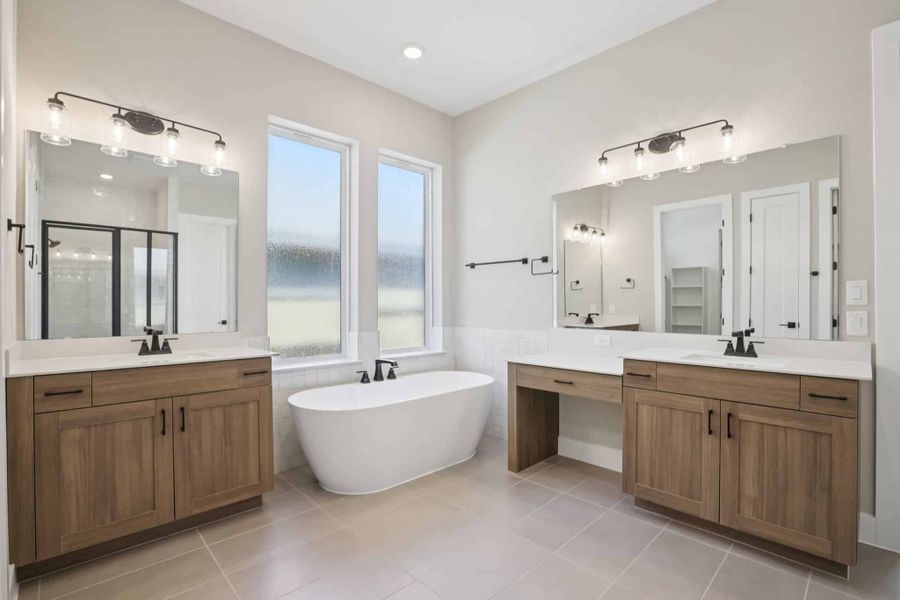 Furnished interior view inside a new home in 6 Creeks, Kyle (Image 31).