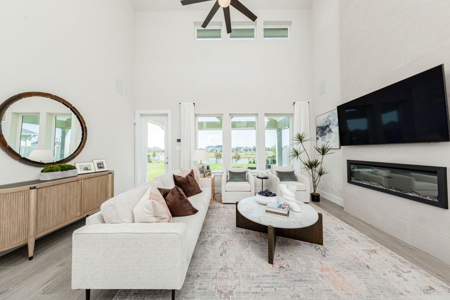 Great Room. Representative model home photos shown for illustrative purposes only. Actual home, features, and finishes may vary. Home is currently under construction.
