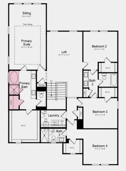 2D floor plan layout of this home in Oakmead, Buford, GA (Image 3). 2D floor plan layout of this home in Oakmead, Buford, GA (Image 3).