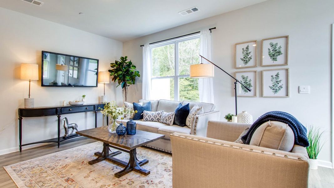 Furnished interior view inside a new home in River Landing Townhomes, Murfreesboro (Image 13). Furnished interior view inside a new home in River Landing Townhomes, Murfreesboro (Image 13).