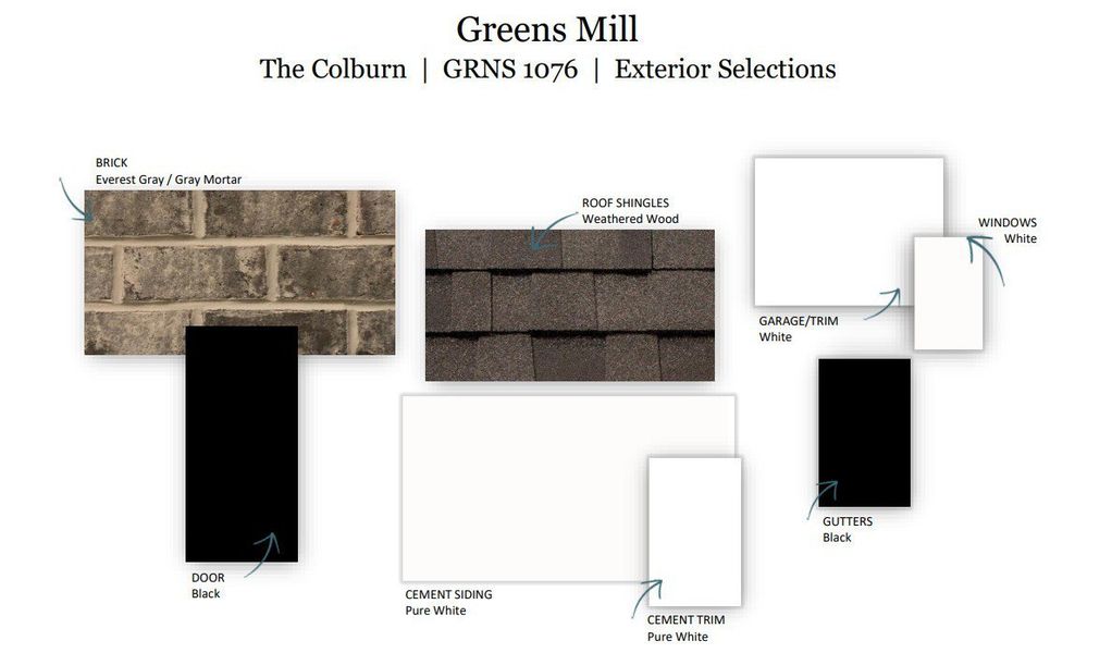 Sample of building materials used in homes in The Landing at Greens Mill, Columbia (Image 46).