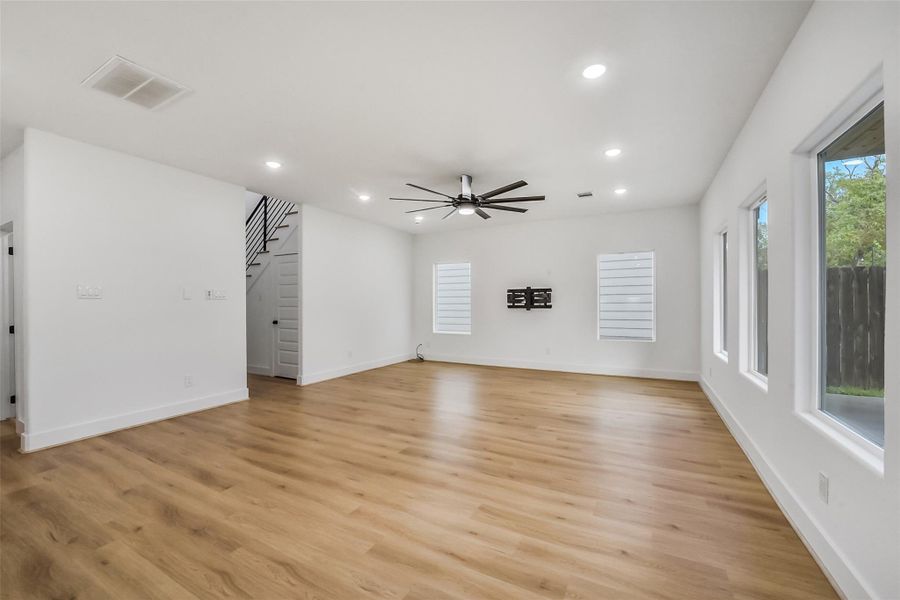 Spacious living area.