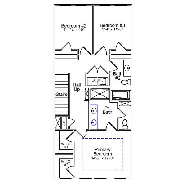2D floor plan layout of this home in Nichols Landing, Charlotte, NC (Image 4).