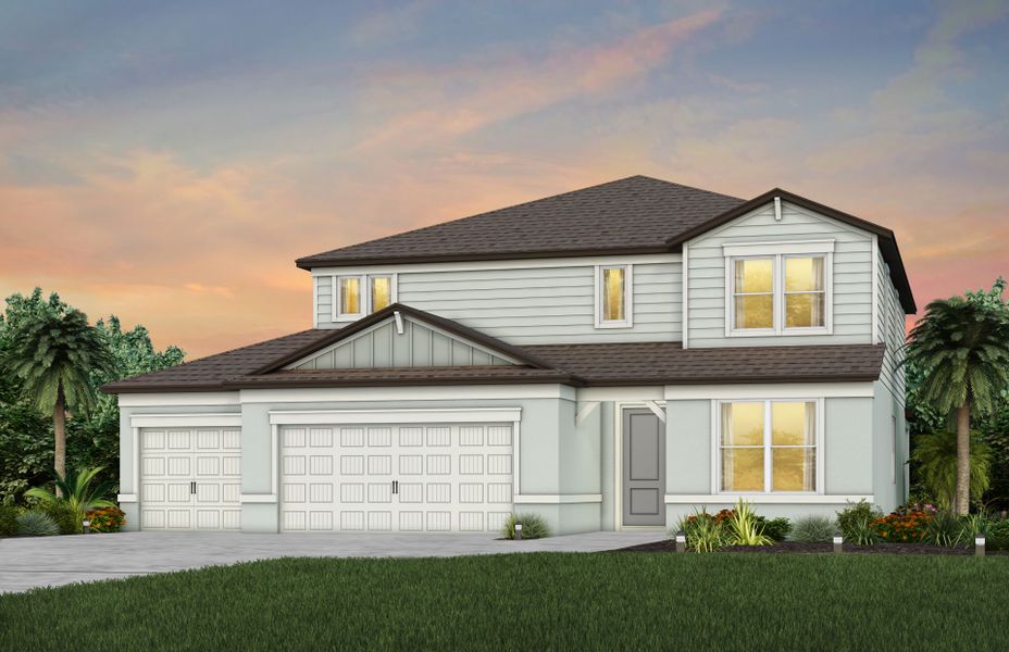 Representative exterior photo of a completed home built from the Yellowstone 3-Car by Pulte Homes in Caldera, Spring Hill, FL (Image 1). Representative exterior photo of a completed home built from the Yellowstone 3-Car by Pulte Homes in Caldera, Spring Hill, FL (Image 1).