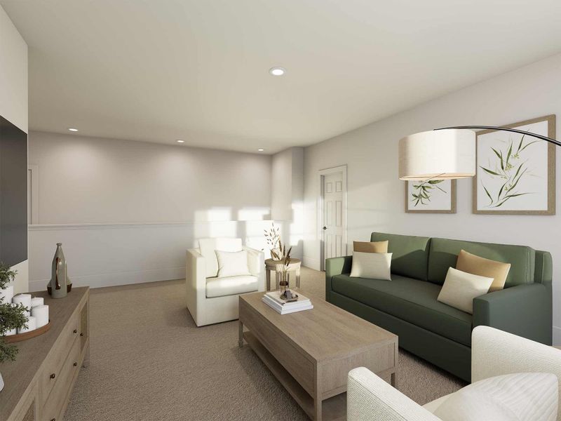 Representative furnished interior of a home built from the The Starlight by David Weekley Homes in Reserve at Park Row, Houston (Image 4).