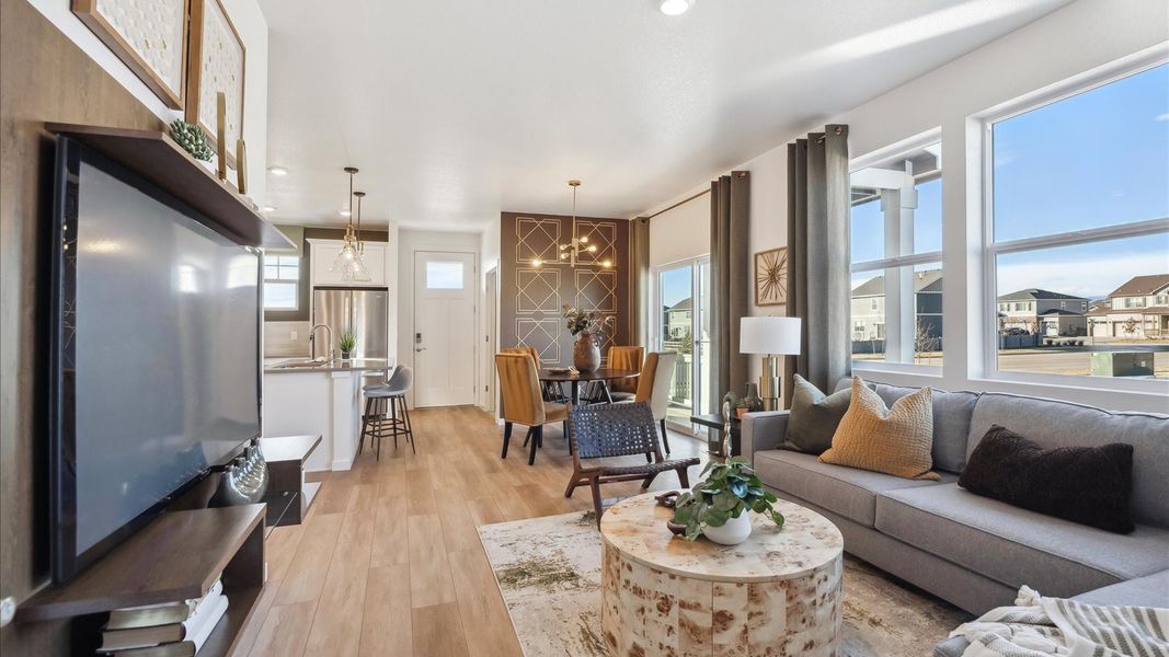 Furnished interior view inside a new home in Revere at Johnstown, Johnstown (Image 4). Furnished interior view inside a new home in Revere at Johnstown, Johnstown (Image 4).