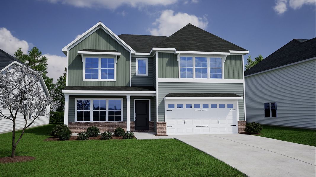 Representative exterior photo of a completed home built from the Wilkinson - Genesis Value Collection by Mungo Homes in Ellington, Elgin, SC (Image 35). Representative exterior photo of a completed home built from the Wilkinson - Genesis Value Collection by Mungo Homes in Ellington, Elgin, SC (Image 35).