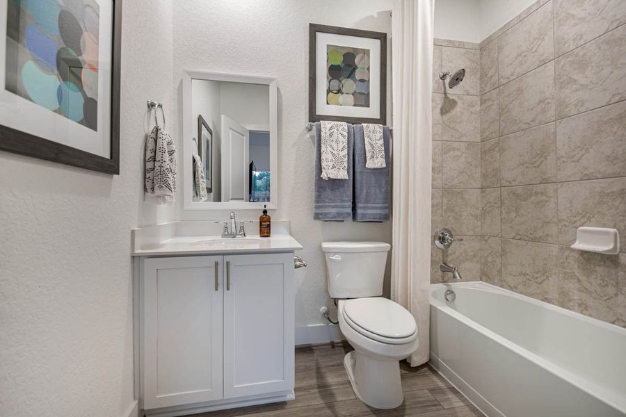 Furnished interior view inside a new home in Centero at Stone Oak, San Antonio (Image 28). Furnished interior view inside a new home in Centero at Stone Oak, San Antonio (Image 28).