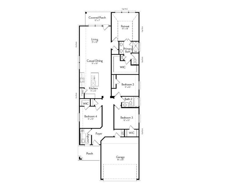 2D floor plan layout for the Williamson by Autograph Homes in Aldeana - Tejas Collection, Bonney, TX (Image 3). 2D floor plan layout for the Williamson by Autograph Homes in Aldeana - Tejas Collection, Bonney, TX (Image 3).