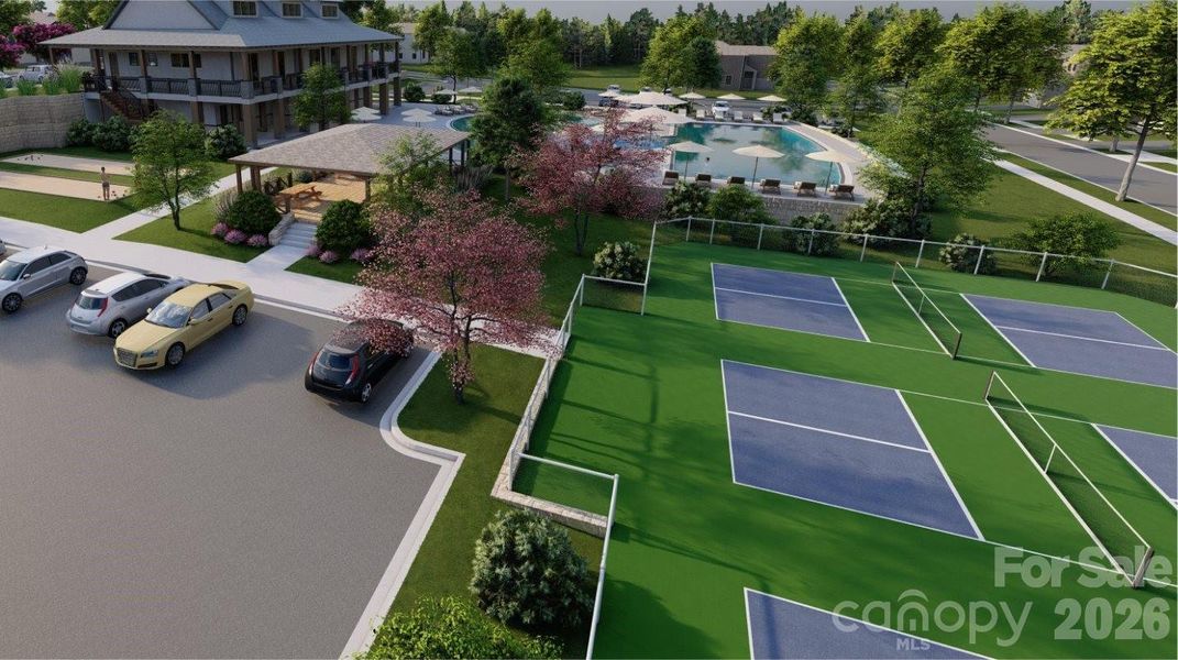 virtual rendering-pickleball courts