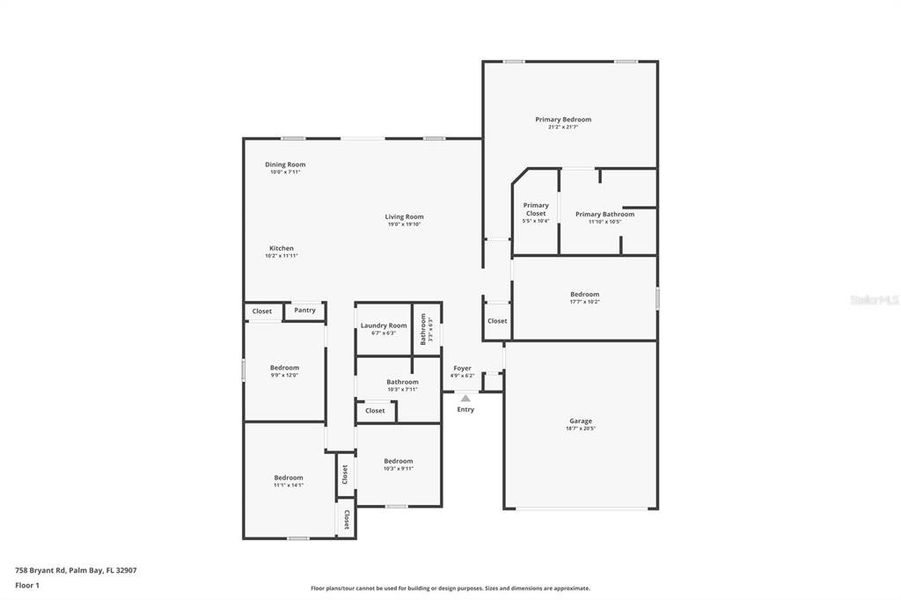 2D floor plan layout of this home in , Palm Bay, FL (Image 7). 2D floor plan layout of this home in , Palm Bay, FL (Image 7).