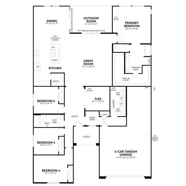 2D floor plan layout for the Lily Phase 2b by Brookfield Residential in Mariposa at Blossom Rock, Apache Junction, AZ (Image 24). 2D floor plan layout for the Lily Phase 2b by Brookfield Residential in Mariposa at Blossom Rock, Apache Junction, AZ (Image 24).