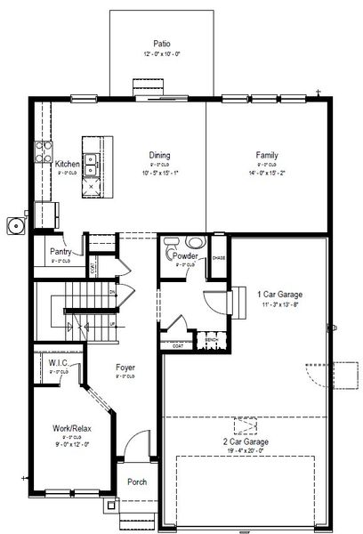 2D floor plan layout of this home in Aspen Meadows-4, Colorado Springs, CO (Image 3).