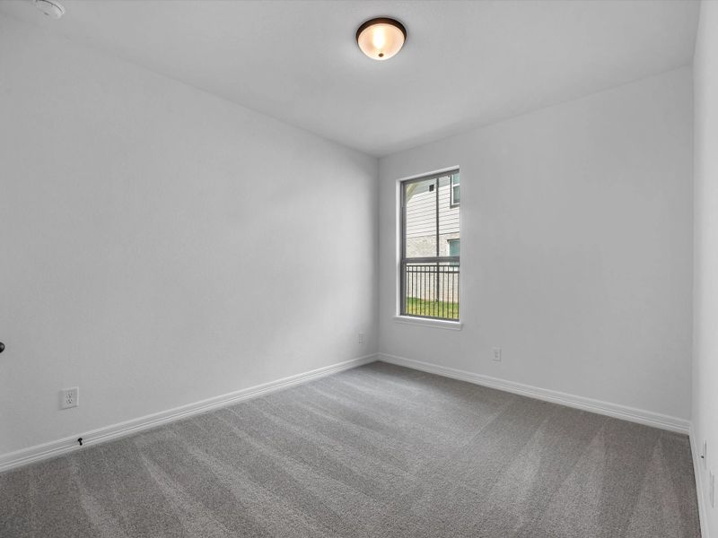Secondary bedroom. Sample product photo. Actual exterior and interior selections may vary by homesite. Photo may be virtually staged. Secondary bedroom. Sample product photo. Actual exterior and interior selections may vary by homesite. Photo may be virtually staged.