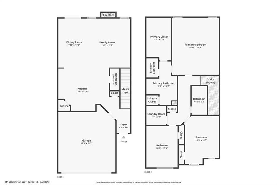 2D floor plan layout of this home in , Sugar Hill, GA (Image 5).