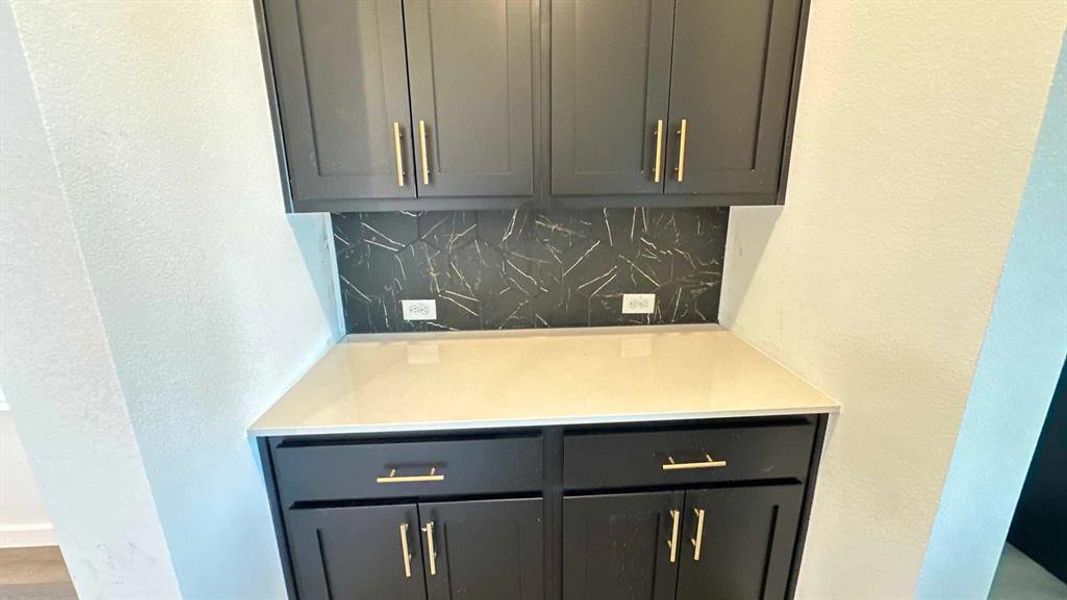 Butlers Pantry Construction Progress featuring the Noir Collection