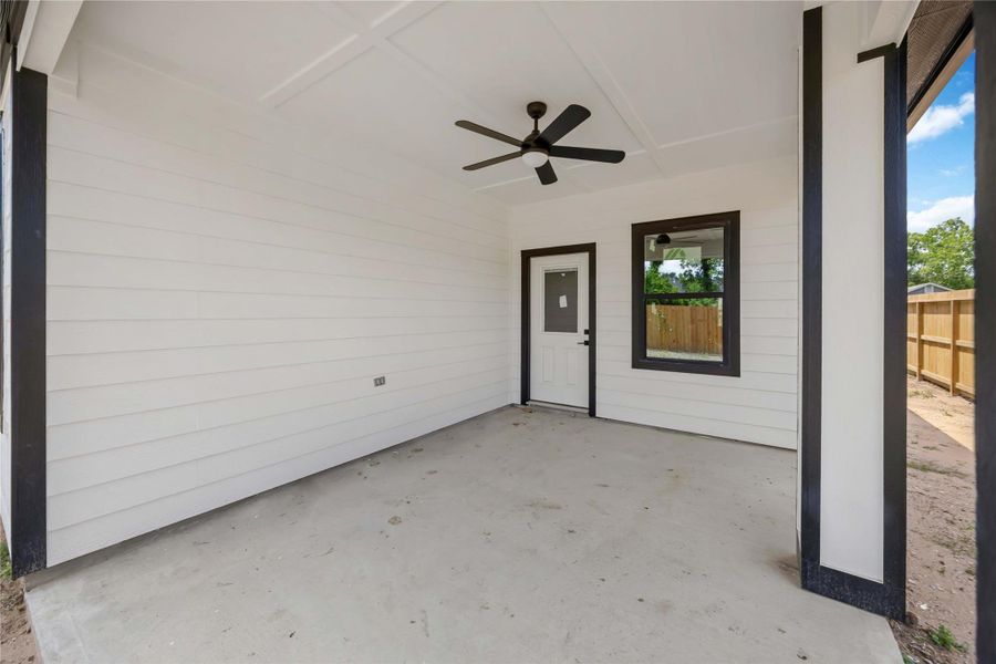 Exterior details and patio area of a home in , Houston (Image 3).