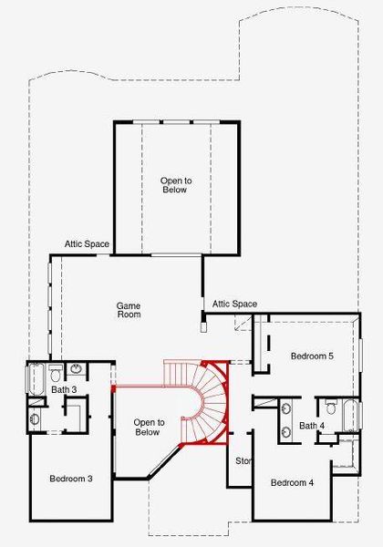 2D floor plan layout of this home in The Meadows at Imperial Oaks, Spring, TX (Image 3). 2D floor plan layout of this home in The Meadows at Imperial Oaks, Spring, TX (Image 3).
