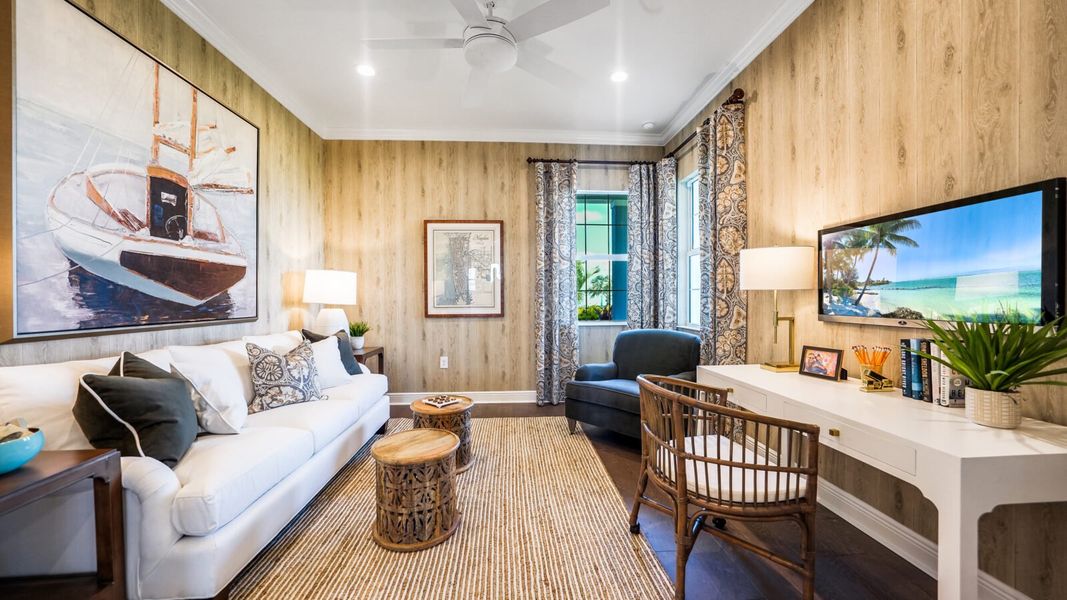 Representative furnished interior of a home built from the Bright Meadow 2 by Neal Communities in Vistera of Venice, Venice (Image 16).