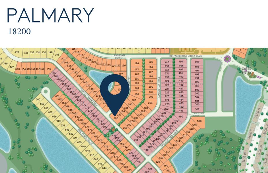 Location of this home within Del Webb Oak Creek