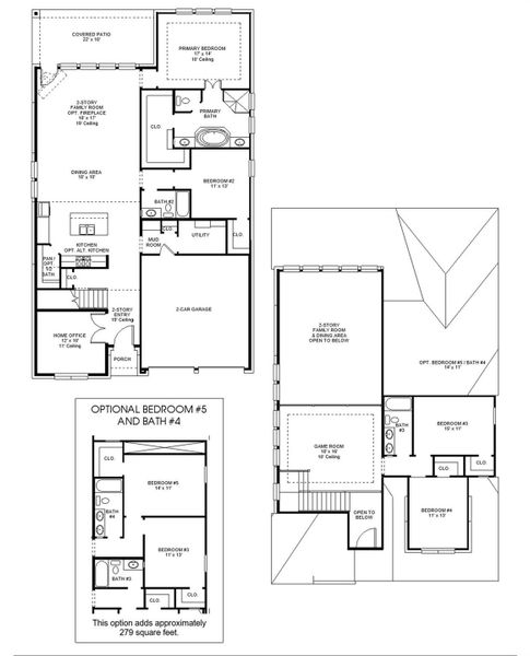 2D floor plan layout of this home in Jordan Ranch, Fulshear, TX (Image 2).