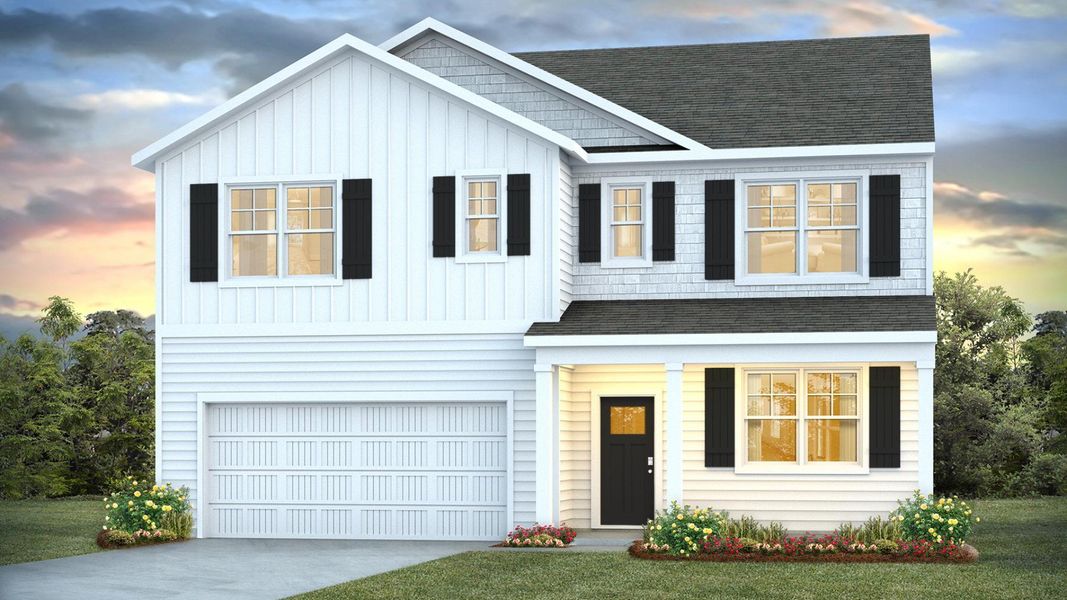 Representative exterior photo of a completed home built from the HAYDEN by D.R. Horton in Sidbury Station, Castle Hayne, NC (Image 2).