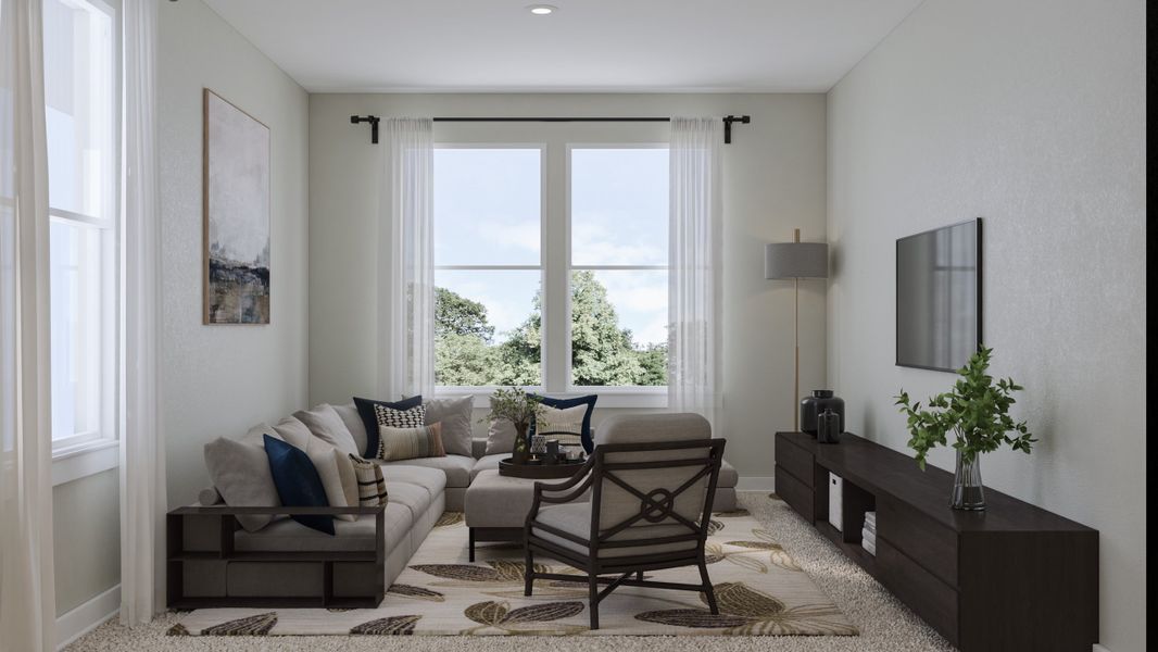 Furnished interior view inside a new home in Friendship Village Townhomes, Apex (Image 5).
