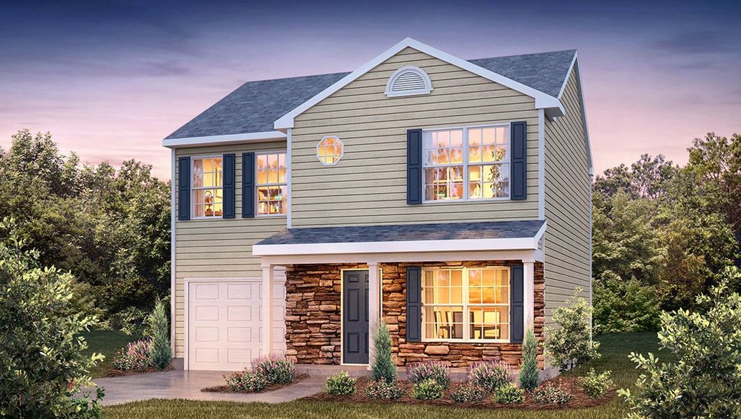 Representative exterior photo of a completed home built from the Rachel by D.R. Horton in Fishel Village, Winston-Salem, NC (Image 14). Representative exterior photo of a completed home built from the Rachel by D.R. Horton in Fishel Village, Winston-Salem, NC (Image 14).