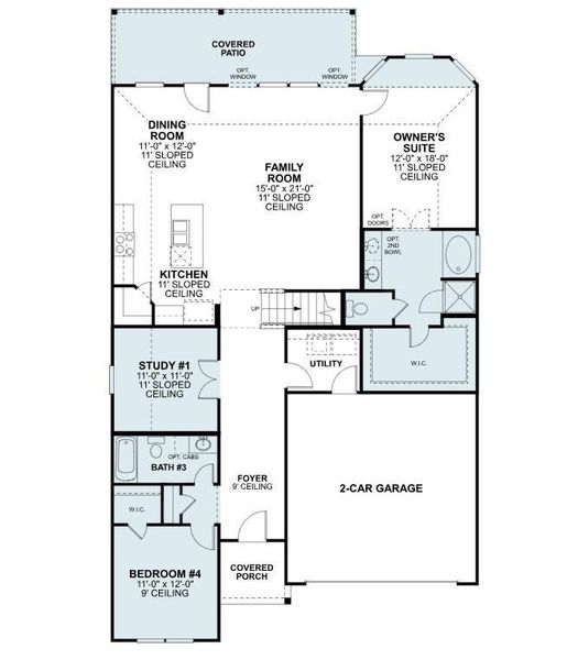 2D floor plan layout of this home in Pinewood at Grand Texas, New Caney, TX (Image 5).