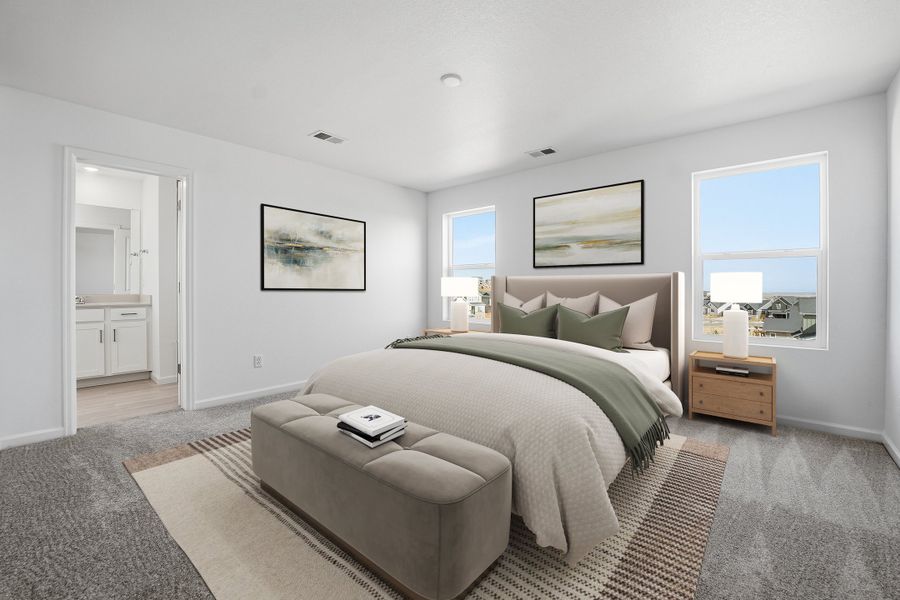 Furnished interior view inside a new home in Trailstone, Arvada (Image 9).