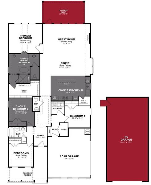 2D floor plan layout of this home in Timber Hollow, Magnolia, TX (Image 3). 2D floor plan layout of this home in Timber Hollow, Magnolia, TX (Image 3).