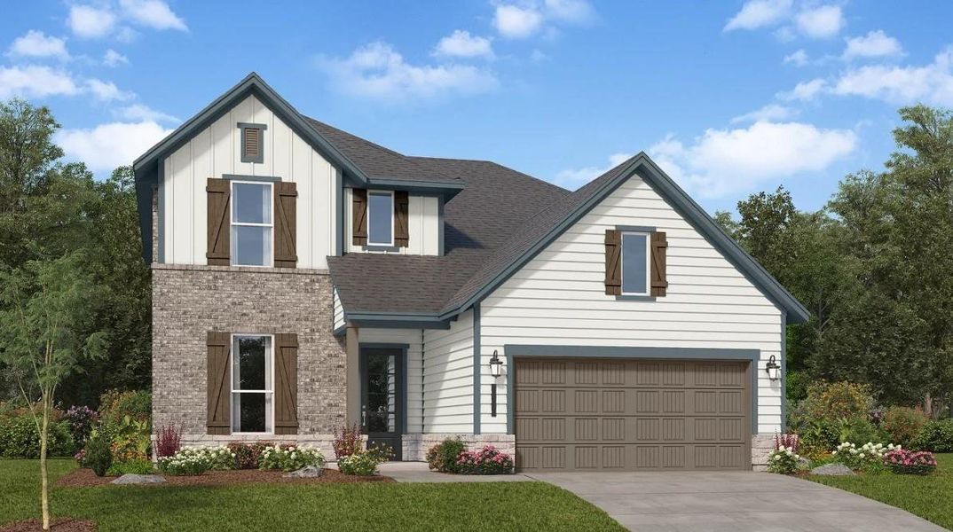 Front exterior of a home in the Oakberry Trails: Richmond Collection community, located in Waller, TX (Image 2).