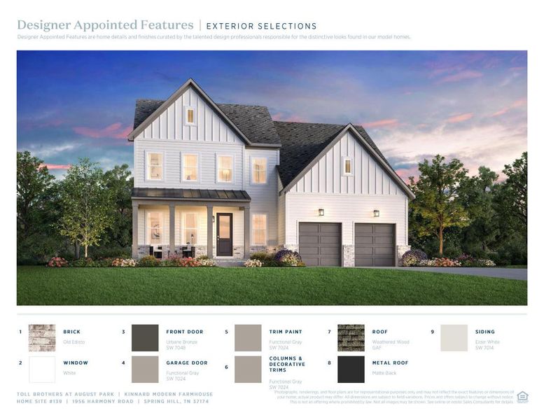 Sample of building materials used in homes in Toll Brothers at August Park, Spring Hill (Image 5).